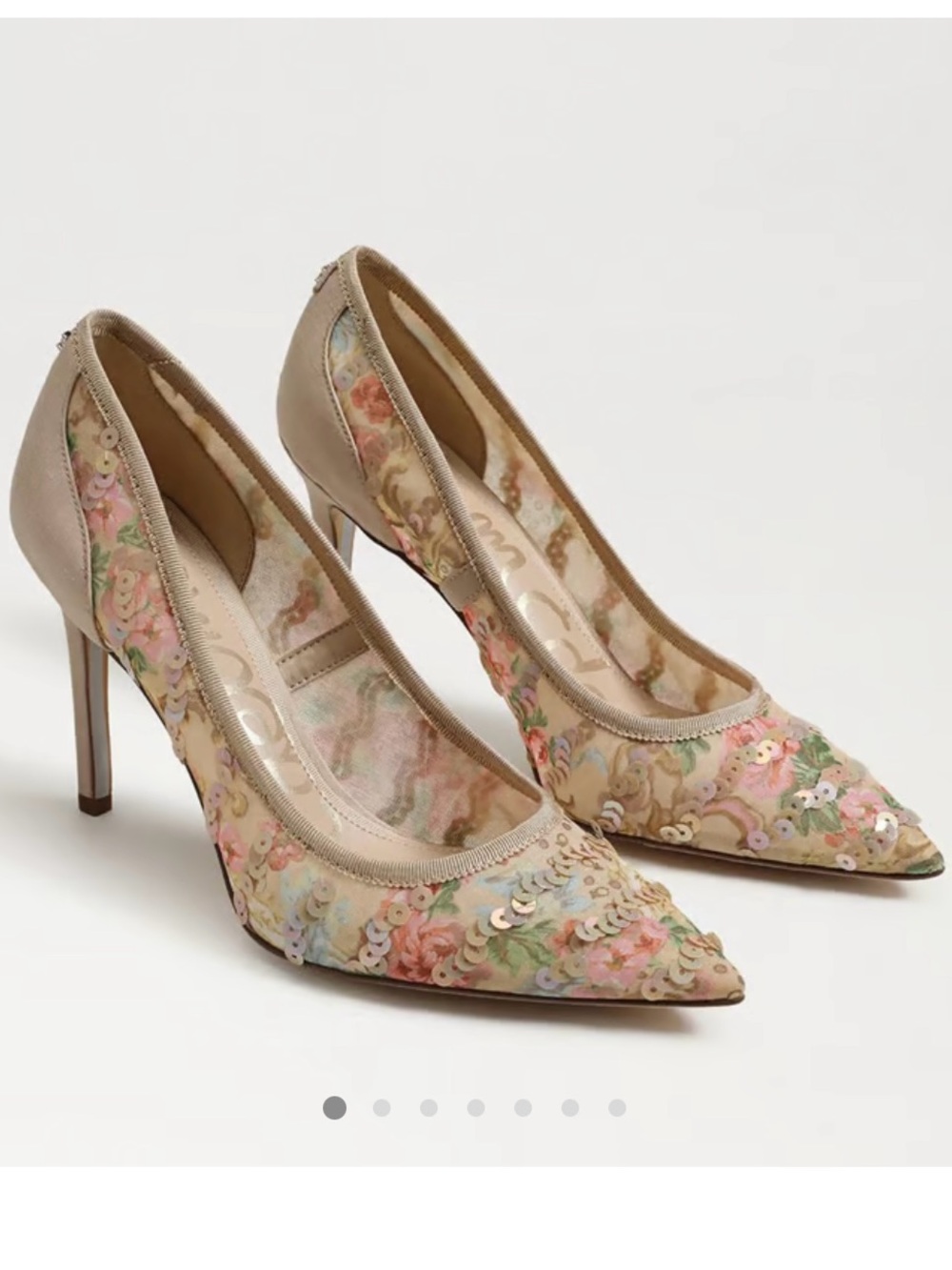 Sam Edelman Multicolor Sequin Floral Pointed-Toe Pump